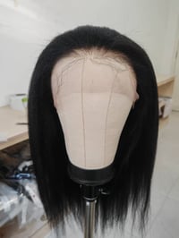 Image 1 of 100% Raw Kinky Straight Lace Front Wig – Natural Black,