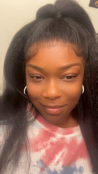 Image 2 of 100% Raw Kinky Straight Lace Front Wig – Natural Black,