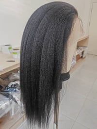 Image 5 of 100% Raw Kinky Straight Lace Front Wig – Natural Black,