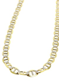 Image 3 of Solid Diamond Cut Mariner Chain 14K Gold