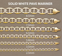 Image 5 of Solid Diamond Cut Mariner Chain 14K Gold