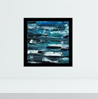 Image 2 of 'Antarctica' - Abstract Palette Knife Acrylic on Canvas Panel, 8x8 Framed