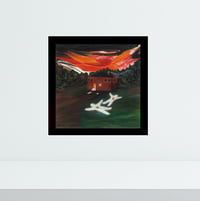 Image 2 of 'Cabin Fever' - Glowing Shadows Acrylic on Canvas Panel, 8x8 Framed
