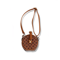 Labubu Fashion Dress - Labubu LV Style Leather Round Bag