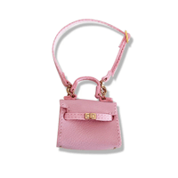 Labubu Fashion Dress - Labubu Pink Leather Hermes Style Bag