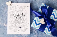 Image 3 of Worlds Best Dad Colour Me Card 