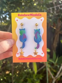 Cosmic swirl Aurora cat earrings 