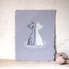 Black cat, white cat - rainbow edition - Linolschnitt