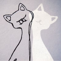 Image 5 of Black cat, white cat - rainbow edition - Linolschnitt