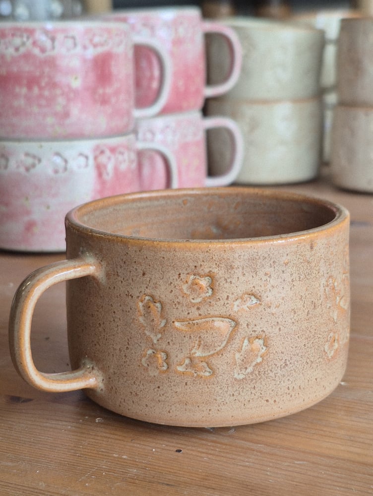 Image of tasse à café caramel & oiseaux