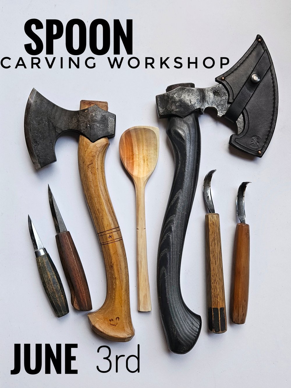 Image of 3RD JUNE CYGNET GREENWOOD SPOON CARVING WORKSHOP 