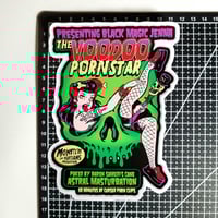Image 2 of Large Black Magic Jenna Voodoo Porn Star Matte Vinyl Sticker