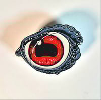 Image 1 of Obituary Cause Of Death Eyeball Enamel Pin