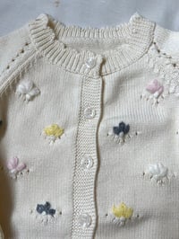 Image 3 of Ivory Embroidered Flower Baby Cardigan 