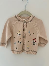 Image 1 of Embroidered Baby Cardigan – Wildflower Garden