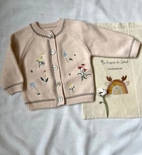 Image 2 of Embroidered Baby Cardigan – Wildflower Garden