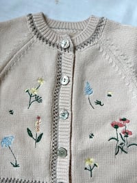 Image 3 of Embroidered Baby Cardigan – Wildflower Garden