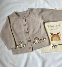 Image 2 of Sweater Cardigan Mushroom Embroidery 