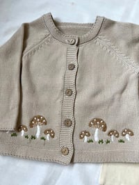 Image 3 of Sweater Cardigan Mushroom Embroidery 