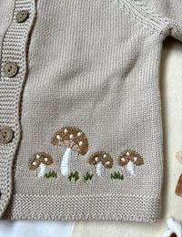 Image 4 of Sweater Cardigan Mushroom Embroidery 