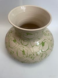 Image 1 of Large white and green flower vase 