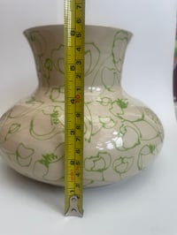 Image 3 of Large white and green flower vase 