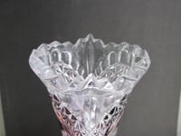 Image 15 of Vintage Glass Vase, Hofbauer Byrdes (Birds), German Lead Crystal, Clear and Purple, H 8 6/10"  