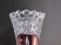 Image 12 of Vintage Glass Vase, Hofbauer Byrdes (Birds), German Lead Crystal, Clear and Purple, H 8 6/10"  