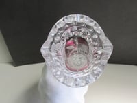 Image 22 of Vintage Glass Vase, Hofbauer Byrdes (Birds), German Lead Crystal, Clear and Purple, H 8 6/10"  