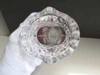 Image 23 of Vintage Glass Vase, Hofbauer Byrdes (Birds), German Lead Crystal, Clear and Purple, H 8 6/10"  