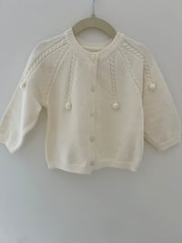 Image 1 of Minimalist Knit Baby Cardigan White
