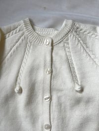 Image 3 of Minimalist Knit Baby Cardigan White