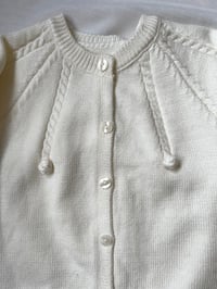 Image 4 of Minimalist Knit Baby Cardigan White