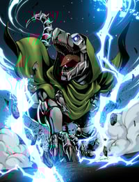 Image 2 of Original Art Published Cover: ONE WORLD UNDER DOOM #3 (OF 9) GODTAIL DOOMASAUR VAR// Thikyo Godtail 