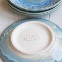 Image 7 of Dessert Dishes in Sea Glass Blue Glaze Handcrafted Dinnerware Made in USA