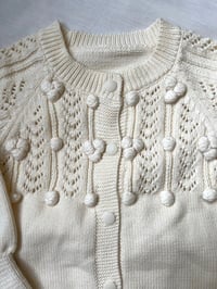 Image 3 of Baby Cardigan with Round Neck Off-white