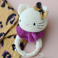 Image 2 of Hochet chat au crochet- Fait main en France