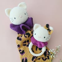 Image 4 of Hochet chat au crochet- Fait main en France