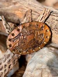 Image 1 of Original Tom Fugle Dance with the Devil Copper Belt Buckle