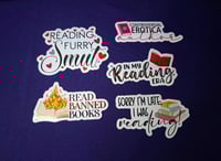 Furry reading/writing stickers