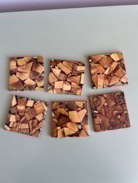 Set of wood and epoxy coaster (6) 342