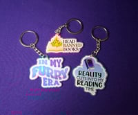 Furry reading/writing acrylic keyrings