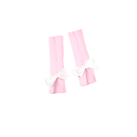 CANDY LIGHT PINK WHITE BOW BALLET SOCKS
