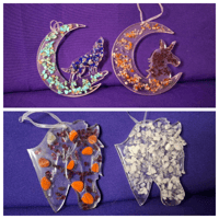 Image 1 of Hanging gemstone resin art