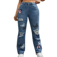 Image 1 of Butterfly Bliss Ripped Jeans 