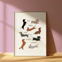 Image 2 of Dachshund quote art prints