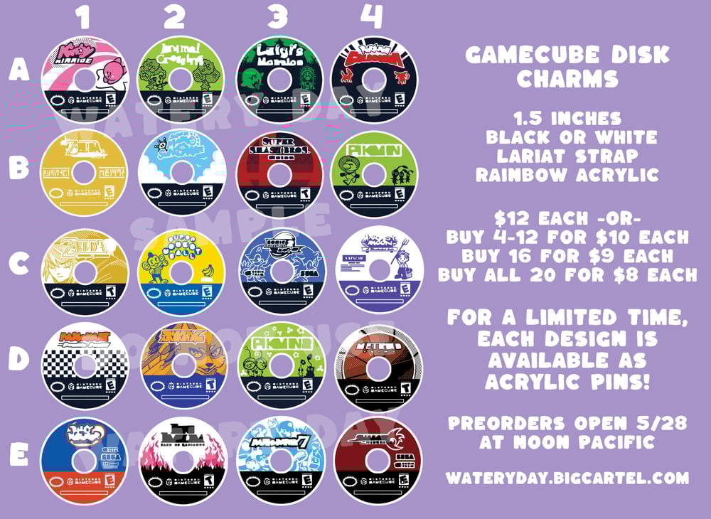 Gamecube Rainbow Charms/Pins PREORDERS