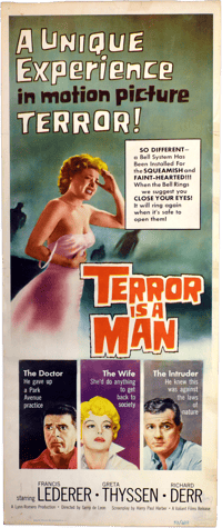 Image 1 of Terror is a Man original theatrical insert