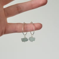 Image 2 of Aquamarine Hoop Earrings | Silver
