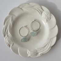 Image 4 of Aquamarine Hoop Earrings | Silver